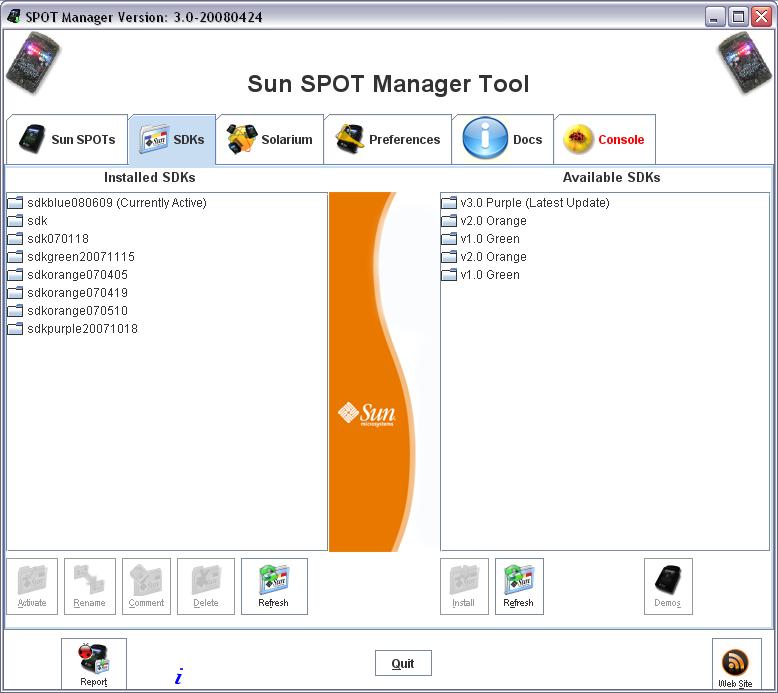 SPOT Manager Default SDK View